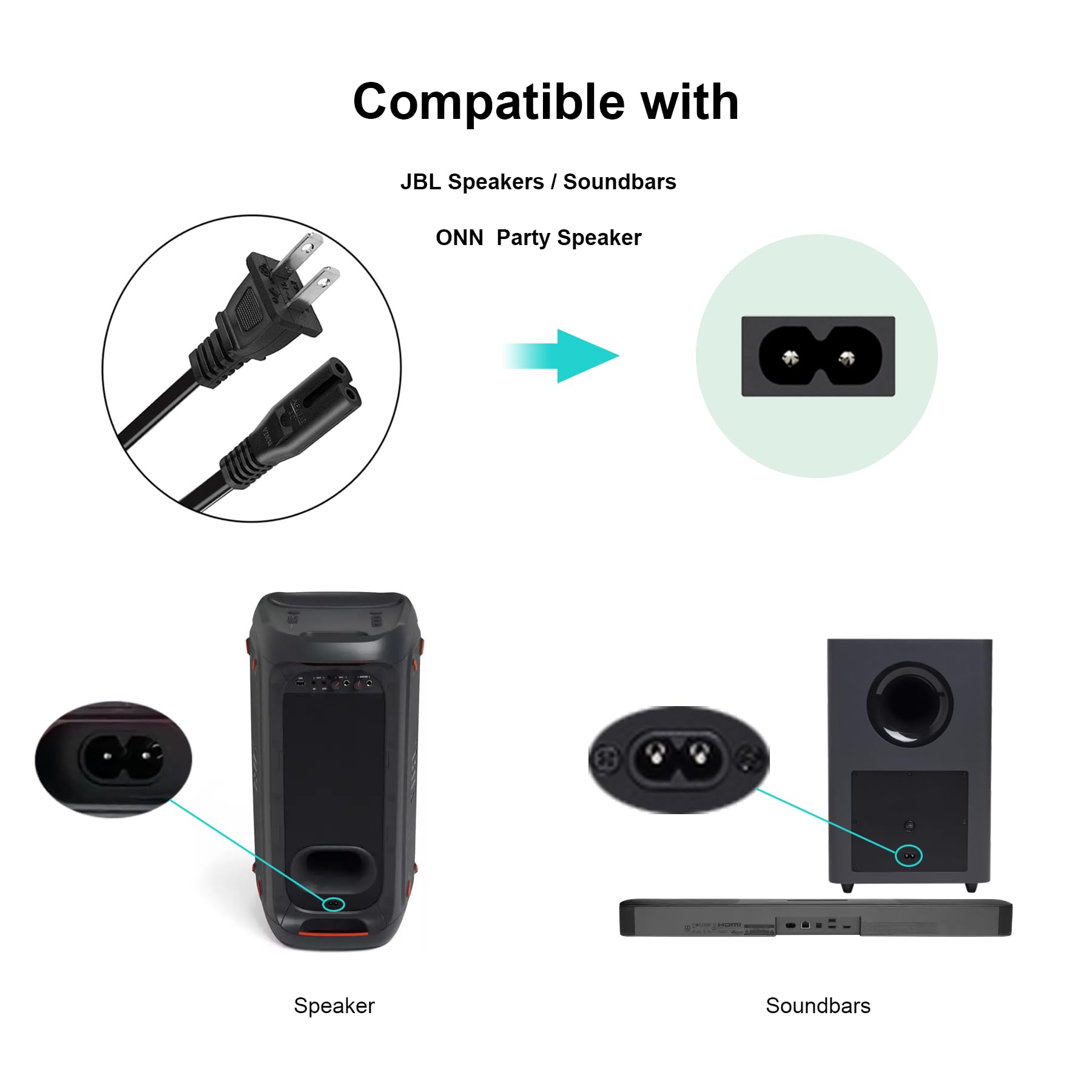 Amazon.com: TPLTECH Power Cord for JBL PartyBox 100 110 200 300